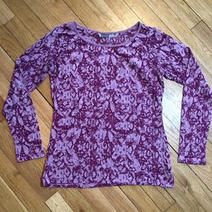 Athleta Purple Burnout Long Sleeve Tee Shirt M